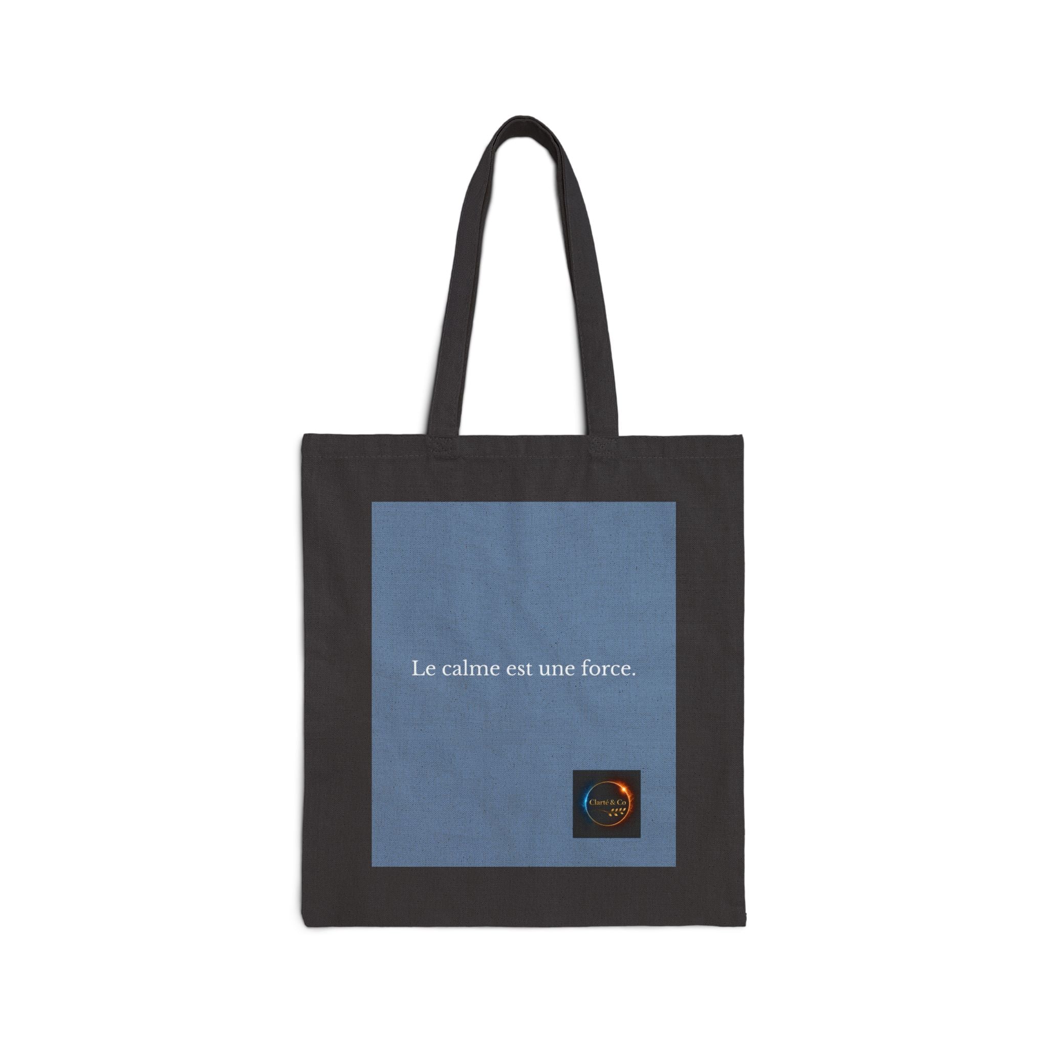Le calme est une force Tote Bag | French Quote, Minimalist Blue Design