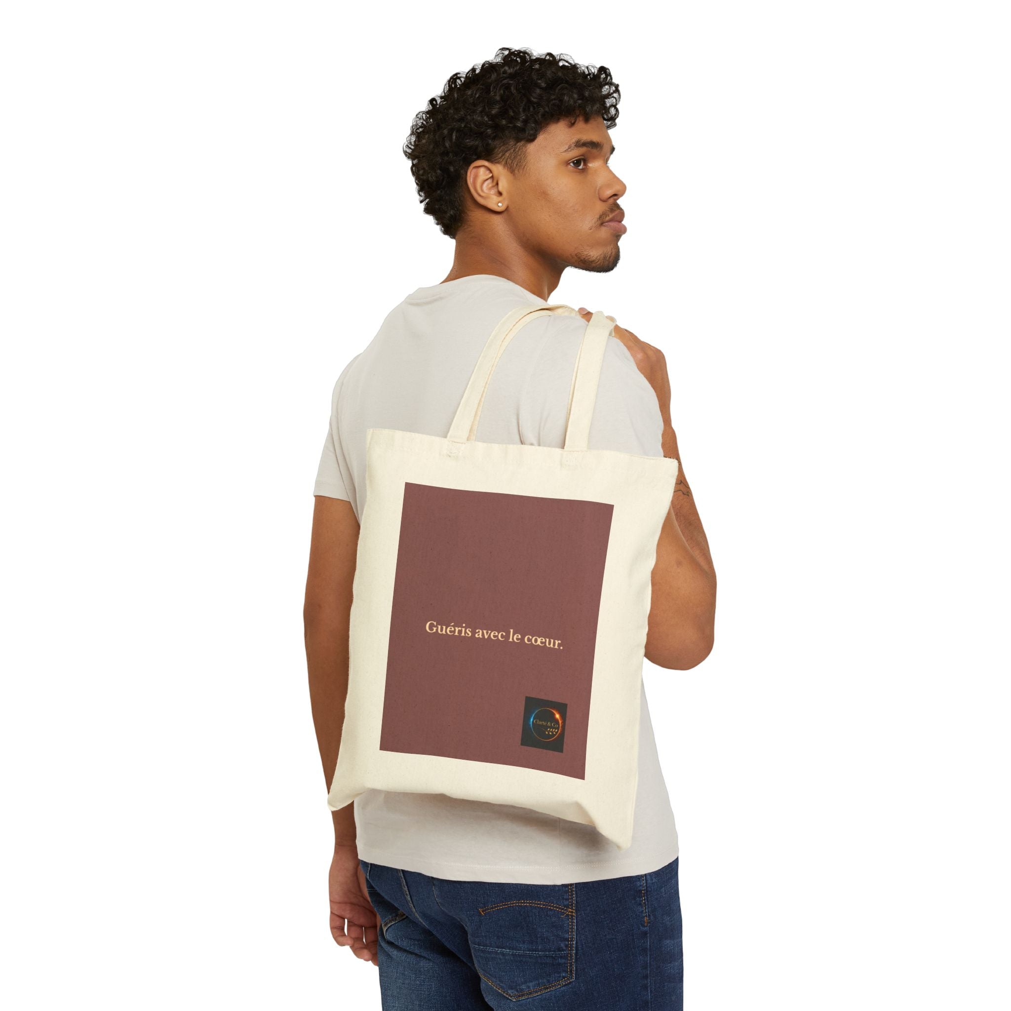 Guéris avec le coeur Tote Bag | French Quote, Minimal Square Design