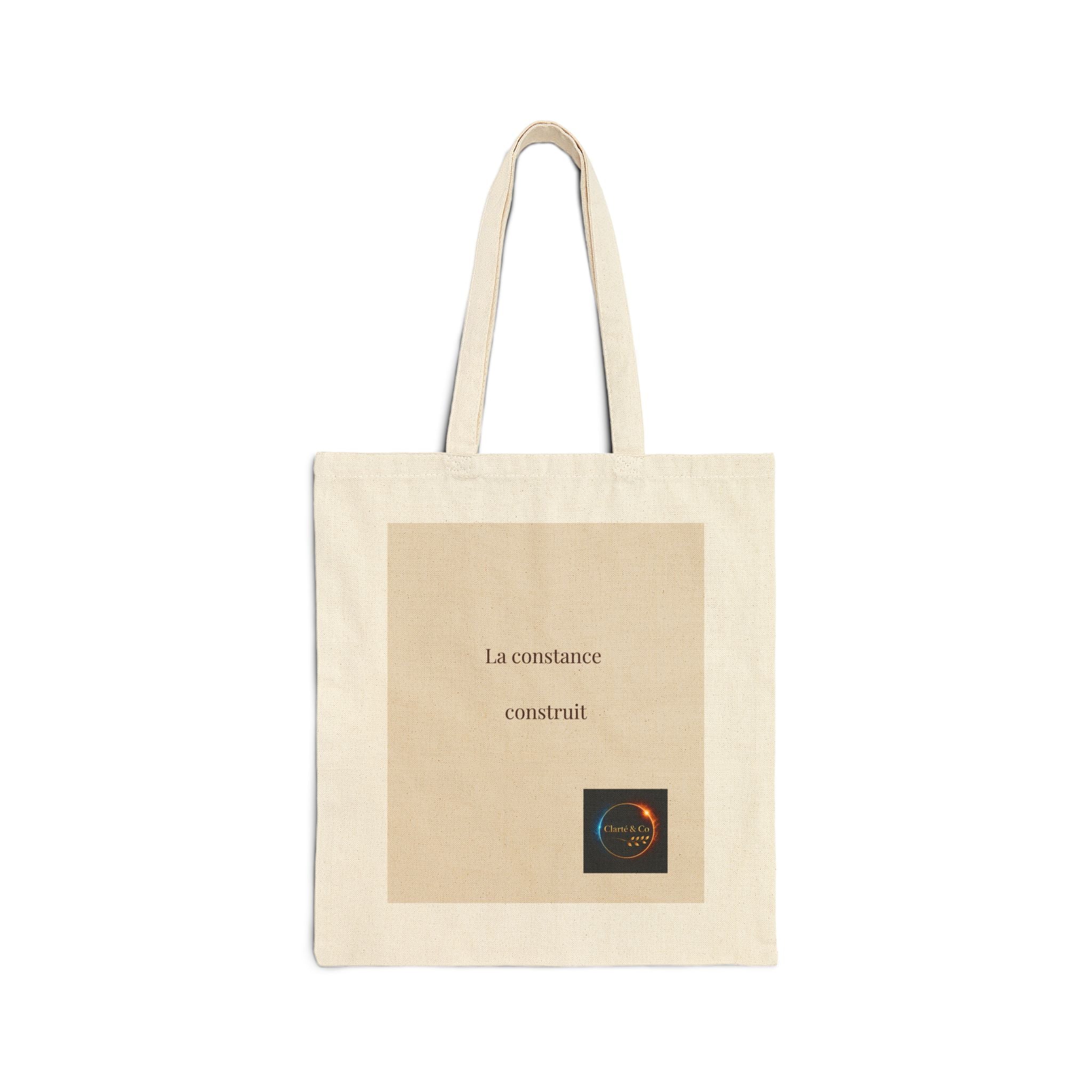La constance construit Tote Bag | French text canvas tote