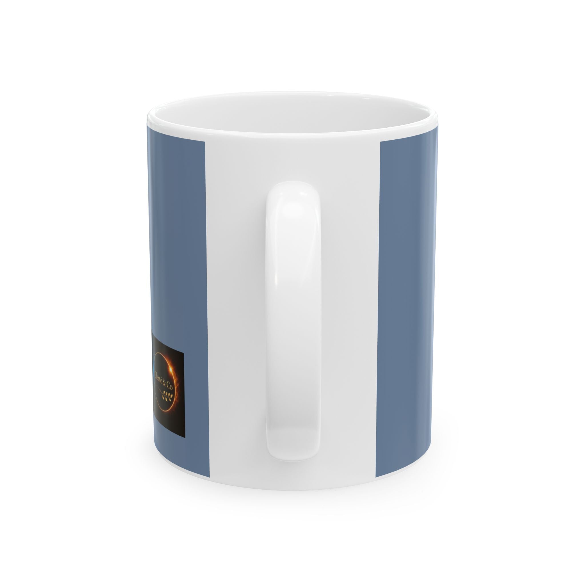 Respire et lâche prise Mug | French calming phrase ceramic mug, blue text design