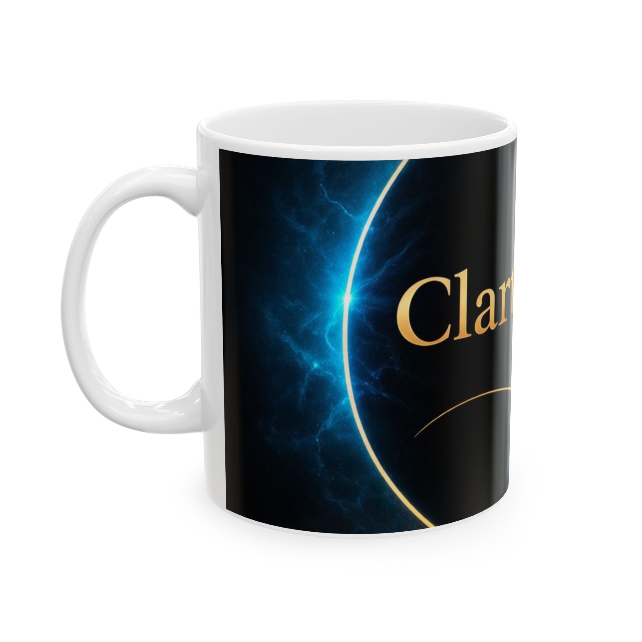 Gold Laurel Accent Clarté & Co Mug | Ceramic Coffee Cup