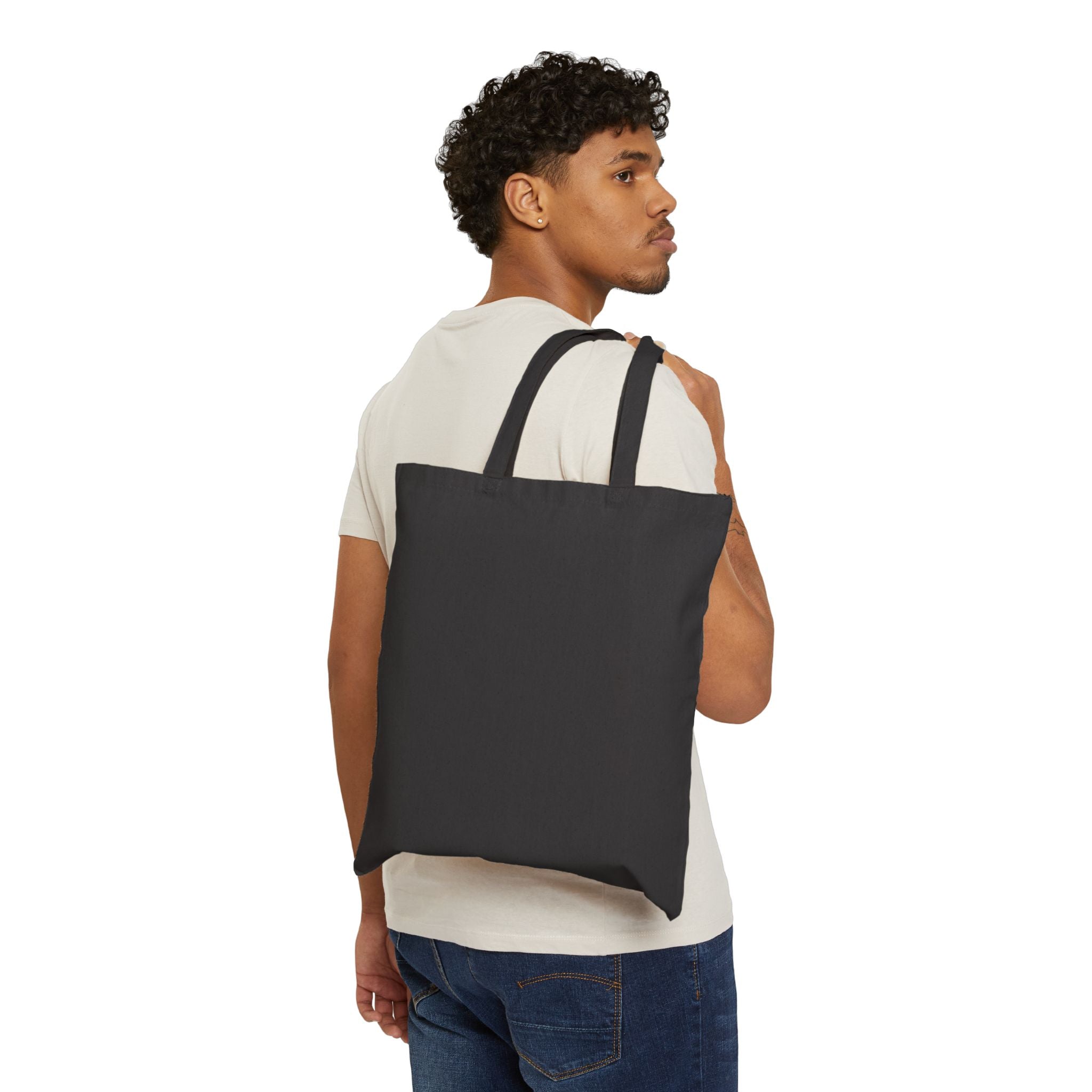 Évolue en silence tote bag | minimal French phrase canvas tote