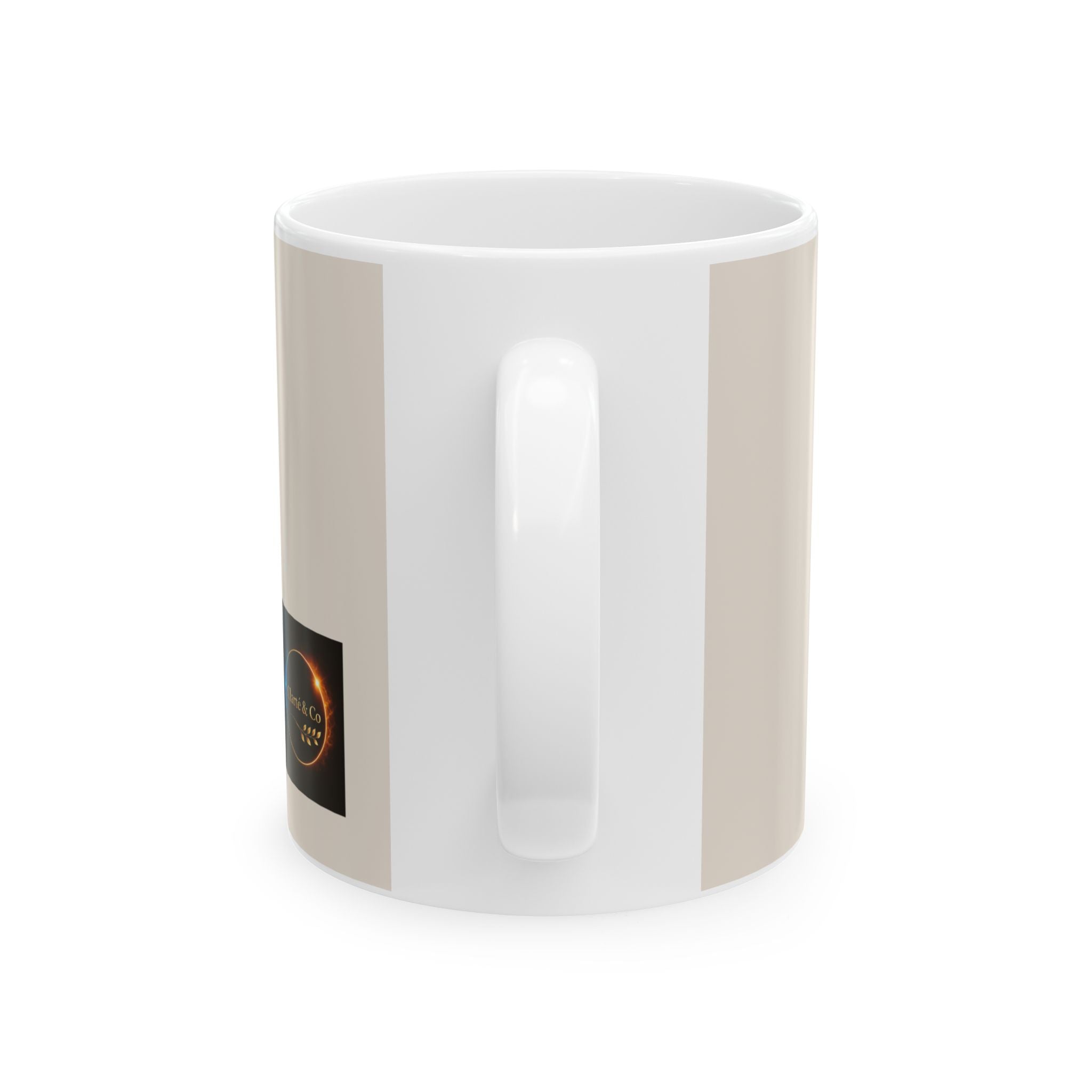 Tout commence en toi Ceramic Mug | French Inspirational Quote, Neutral Beige