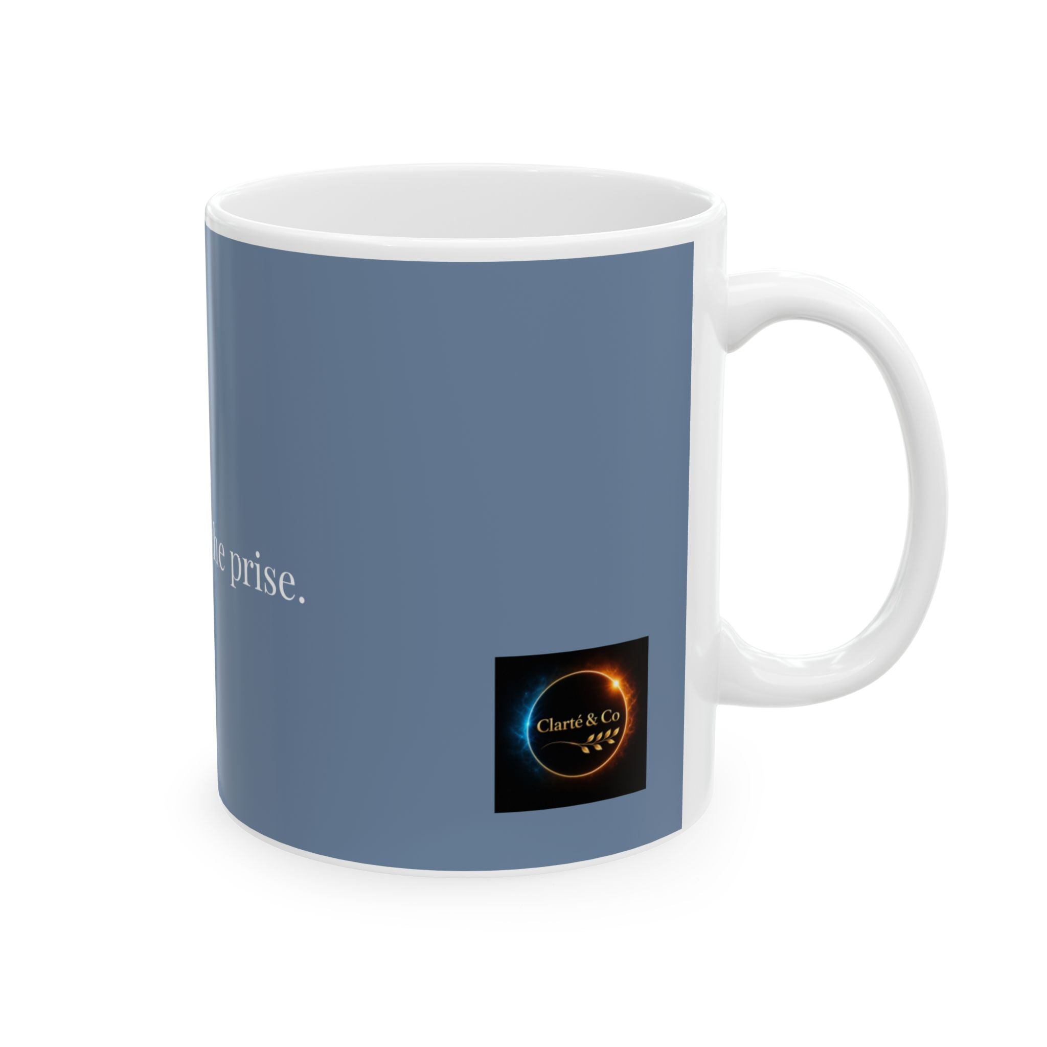 Respire et lâche prise Mug | French calming phrase ceramic mug, blue text design
