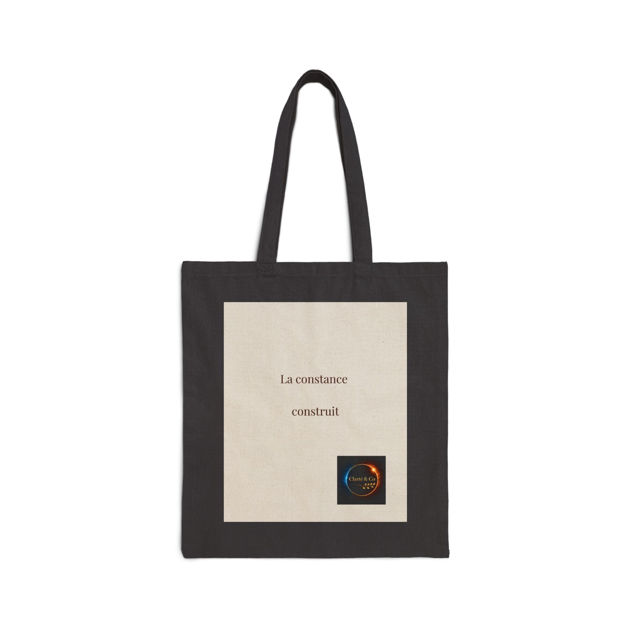 La constance construit Tote Bag | French text canvas tote
