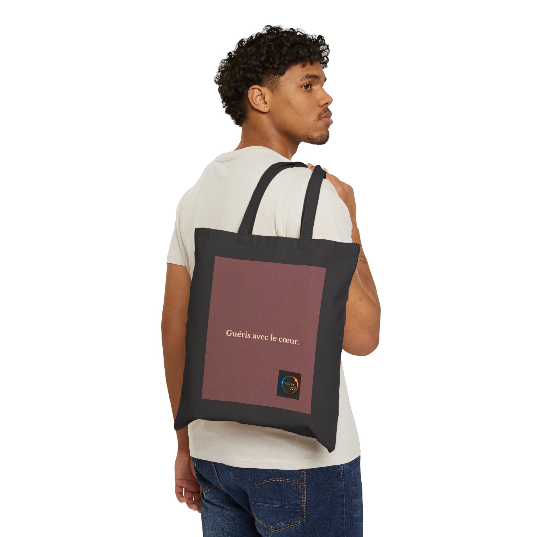 Guéris avec le coeur Tote Bag | French Quote, Minimal Square Design