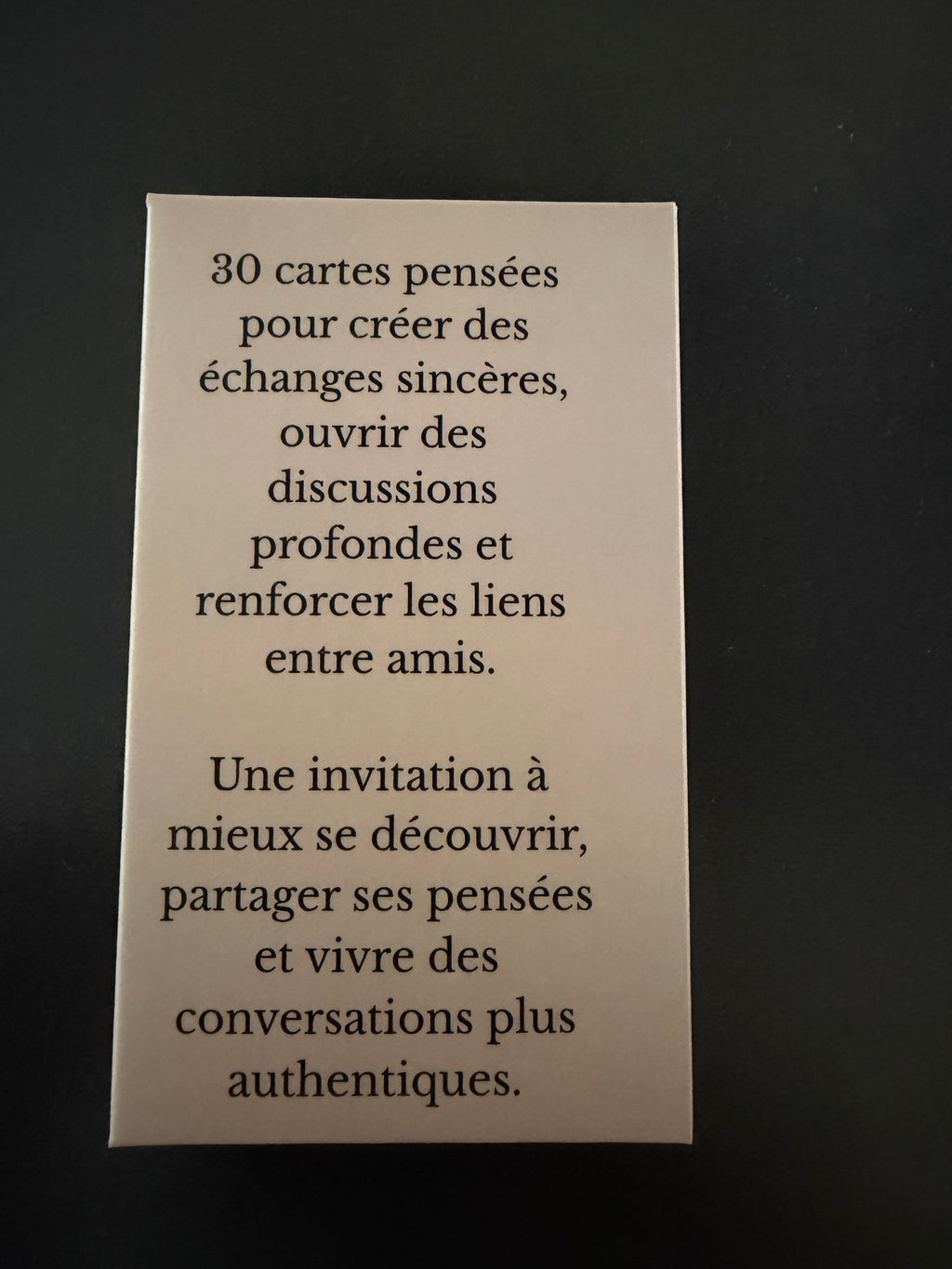Jeux de société Clarté & Co Thème Questions profondes entre amis